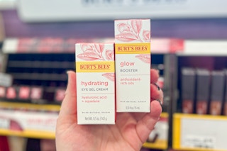 two boxes of Burt's Bees skincare products