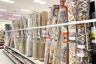large area rugs on a shelf at target