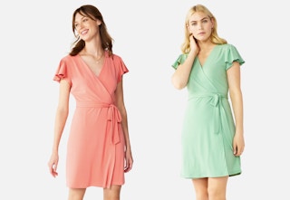 kohls flutter sleeve wrap dress stock image 2023 1674758557 1674758557