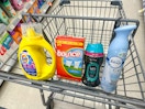 bounce tide simply downy febreze in walgreens cart