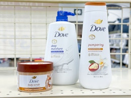 Save on Dove Body Wash and Dove Body Scrub Products at Kroger card image