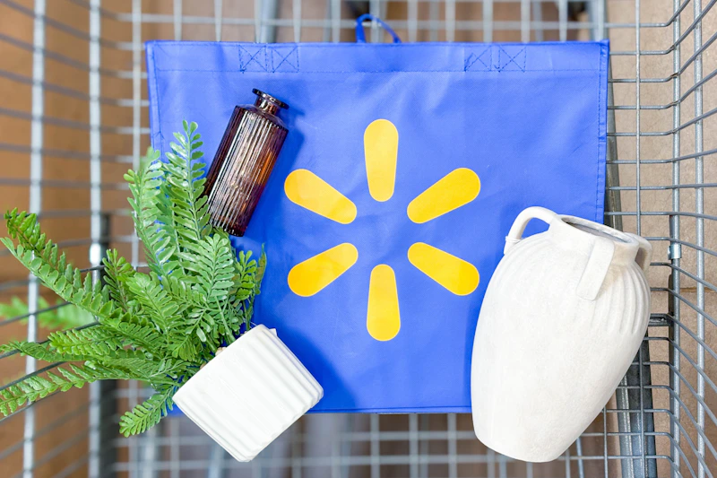 walmart home items in a cart