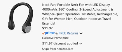 neck fan cart black