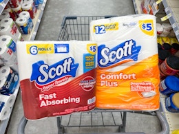 scott toilet paper and paper towels in walgreens cart