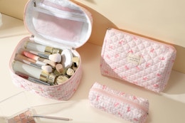 Makeup Bag 3-Piece Set, Just $9.99 on Amazon card image