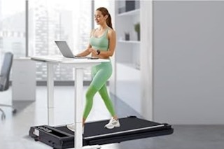 woman walking on treadmill