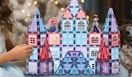 colorful magnetic tiles forming a castle