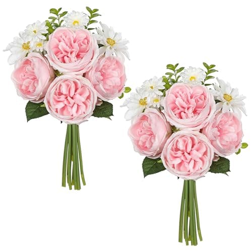 Artificial Peony Flower Stems 2-Pack