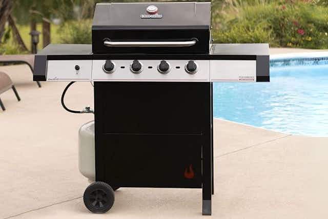 Charbroil 4-Burner Propane Stainless Steel Grill, Now $200 on Amazon card image