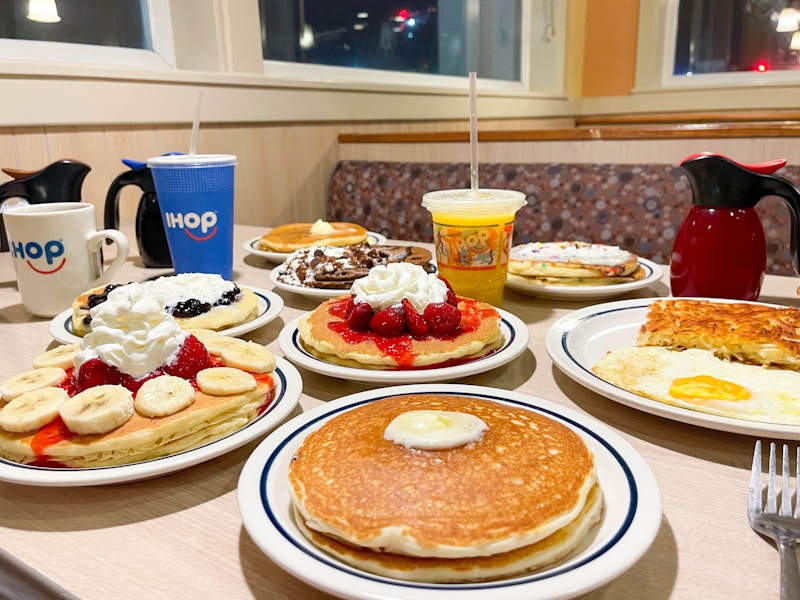 ihop pancakes on table