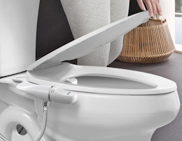 a bidet on a toilet