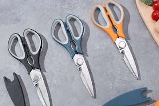pairs of kitchen scissors on counter