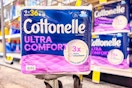 cottonelle toilet paper on a cart