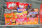 Halloween Candy in a shopping cart