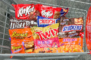 Halloween Candy in a shopping cart