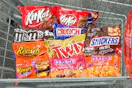Halloween Candy in a shopping cart