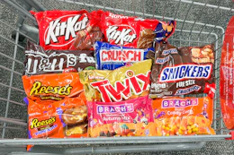 Halloween Candy in a shopping cart