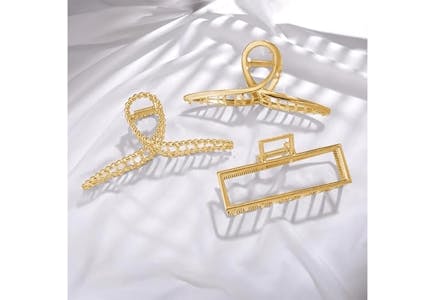 Gold Hair Claw Clips