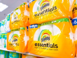 bounty paper towels sitting on a target shelf