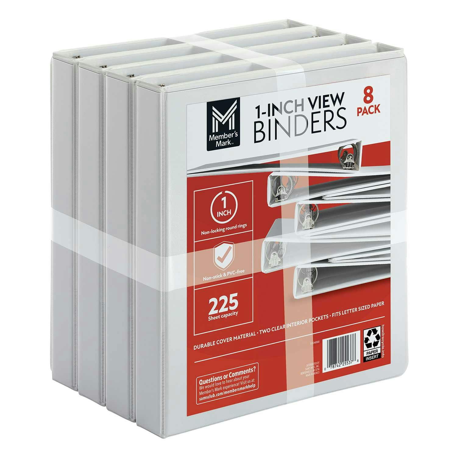 Member's Mark View Binders 8-Pack