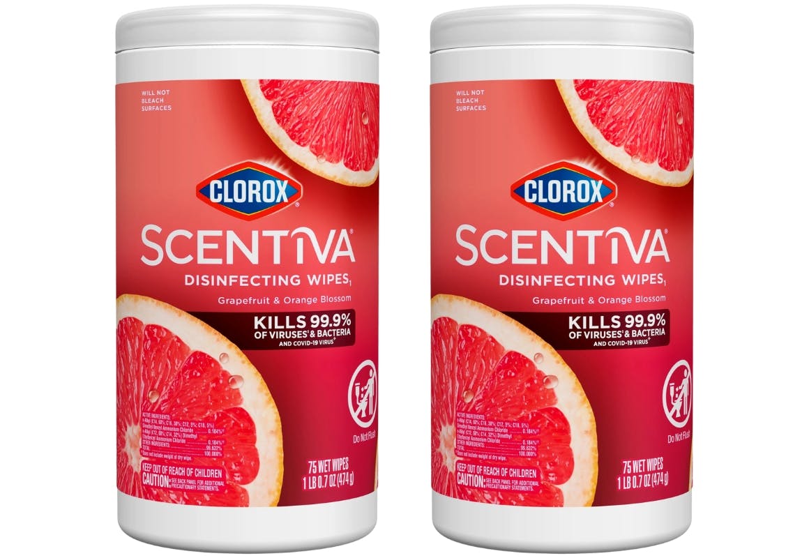 2 Clorox Scentiva Cleaning Wipes