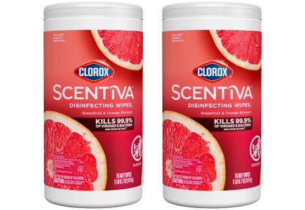 2 Clorox Scentiva Cleaning Wipes