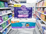 angel soft and quilted northern toilet paper on walgreens cart