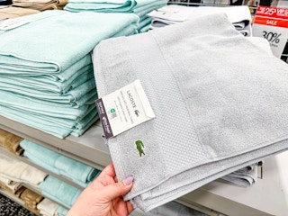 lacoste bath towels at Macy's 