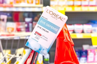 loreal eye cream on a cvs shopping cart