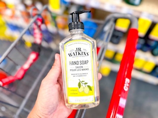 hand holding one JR Watkins hand soap