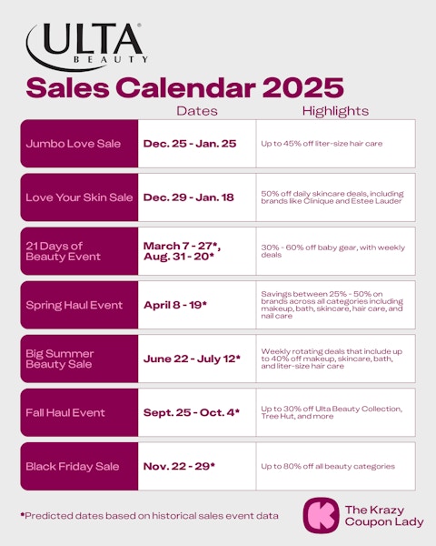 Ulta Sale Calendar 2025