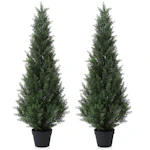 2 Adcock Faux Cedar Trees