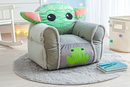 Lifestyle image of Star Wars Bean Bag Chair in kids' bedroom setting