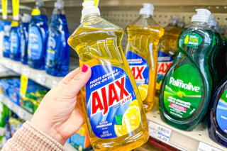 hand holding ajax dish soap in cvs