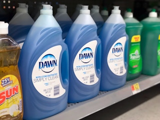Bottles of Dawn soap at Walmart