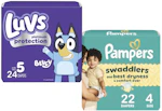 2 Pampers + 2 Luvs Diaper Packs