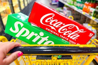 coca cola sprite in shopping cart