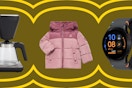Farberware coffee maker, kids' reebok coat, and Samsung galaxy watch