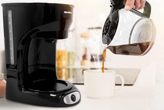 Mueller 12-Cup Drip Coffee Maker, Only $19.99 on Amazon (Reg. $39.99) card image