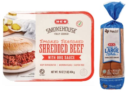 1 H-E-B BBQ Beef + 1 H-E-B Bread