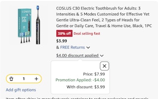toothbrush Amazon receipt
