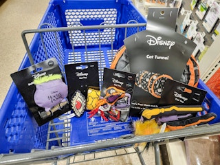 hocus pocus cat toys in a cart at petsmart