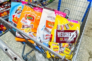 hersheys party size candy bags in shopping cart