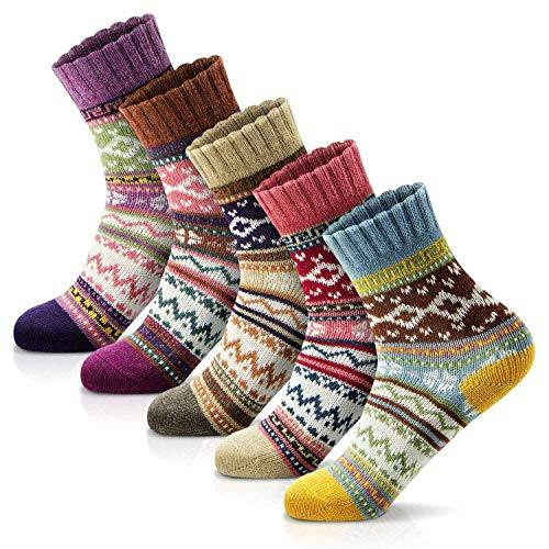 Women's Wool Blend Crew Socks 5-Pack