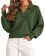 Women's Oversized Polo Sweater