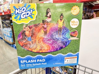 colorful splash pad on top of a shopping cart