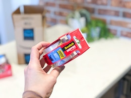 a box with rolls of tape