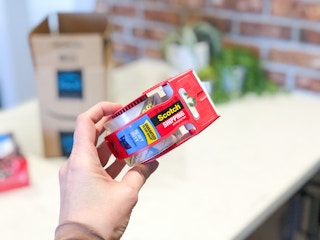 a box with rolls of tape