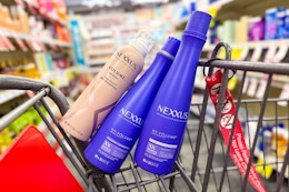 nexxus hair care products in a cart
