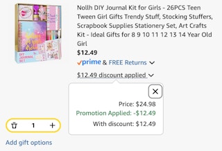 journal gift cart